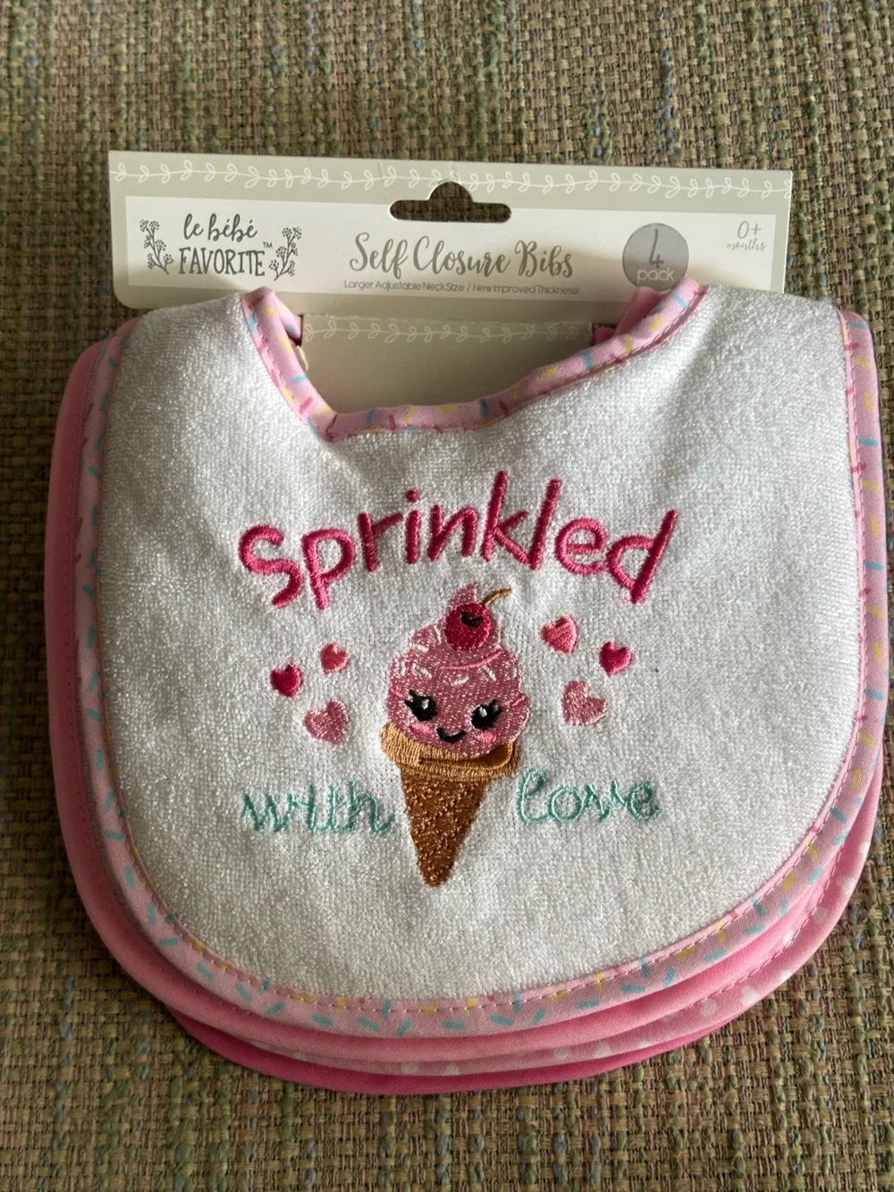 Baby Girl Bib and Washcloth Bundle